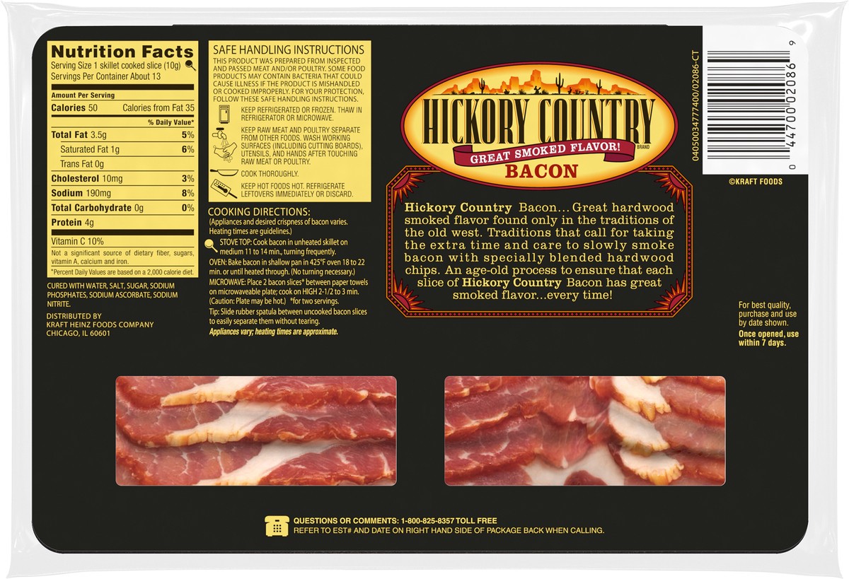 slide 3 of 11, Hickory Country Smoked Bacon, 16 oz Pack, 1 lb