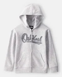 Oshkosh Boys Fleece Logo Zip Jacket - Grey