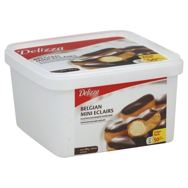 slide 1 of 1, Delizza Chocolate Mini Eclairs, 50 ct