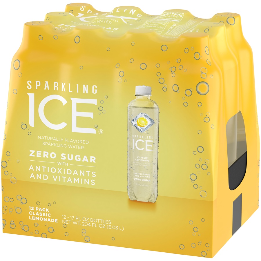 slide 2 of 5, Sparkling Ice Classic Lemonade Sparkling Water Bottles, 12 ct; 17 fl oz