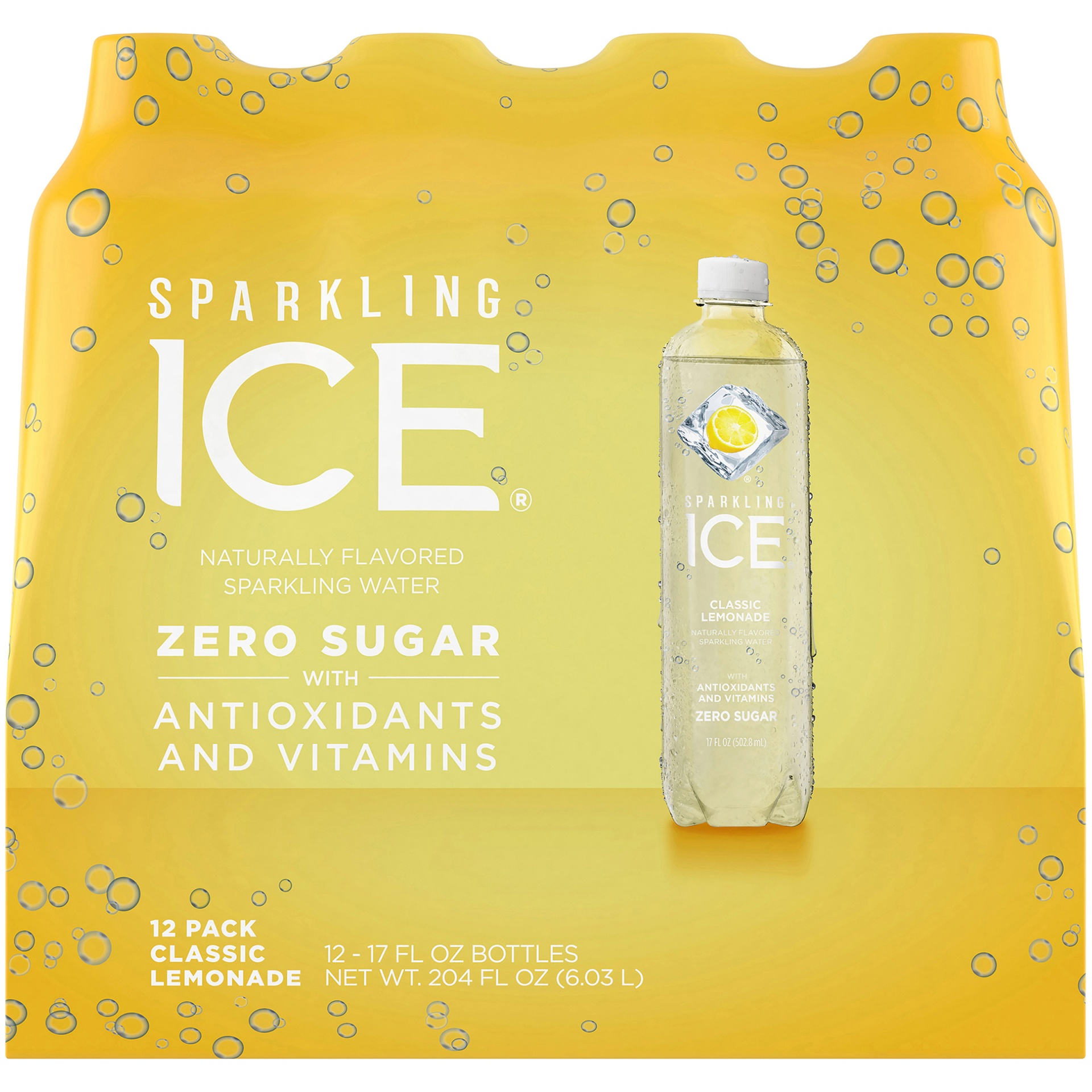 slide 5 of 5, Sparkling Ice Classic Lemonade Sparkling Water Bottles, 12 ct; 17 fl oz