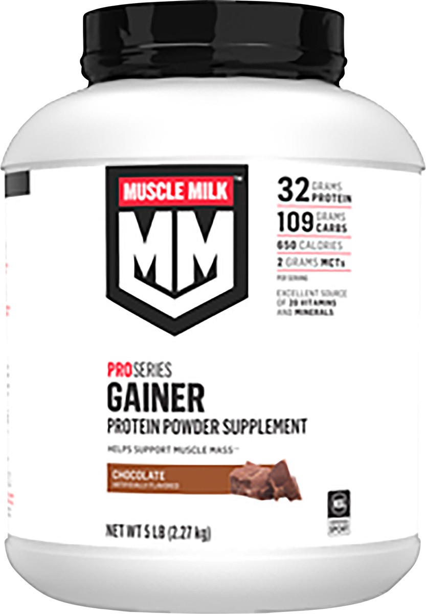 slide 4 of 10, Muscle Milk Gainer High Protein Gainer Powder Supplement Chocolate Artificially Flavored 5 Lb, 5 lb