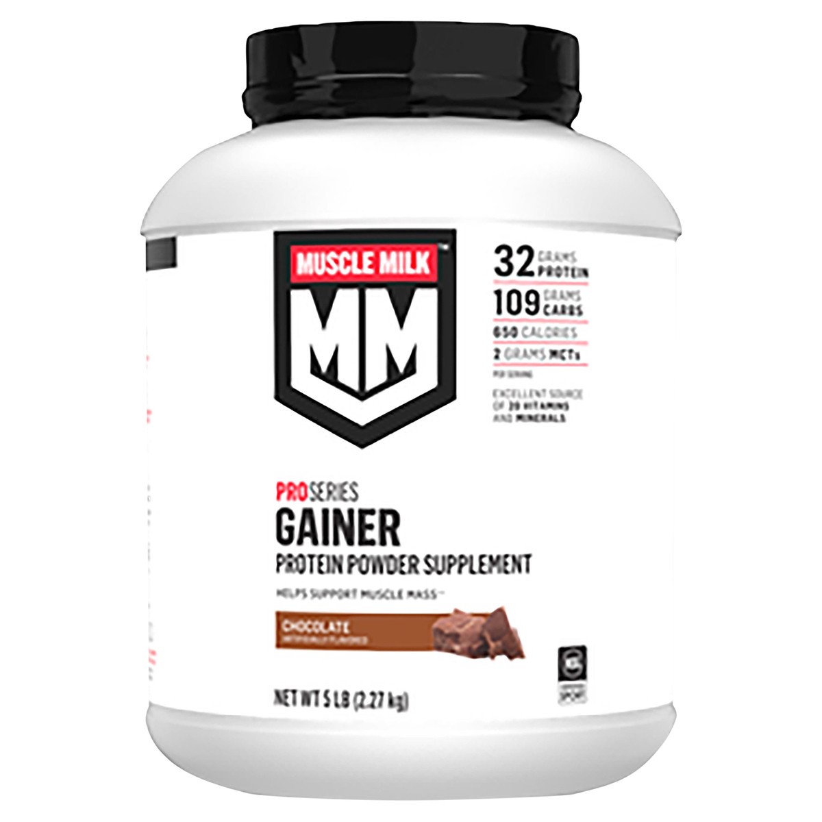 slide 10 of 10, Muscle Milk Gainer High Protein Gainer Powder Supplement Chocolate Artificially Flavored 5 Lb, 5 lb