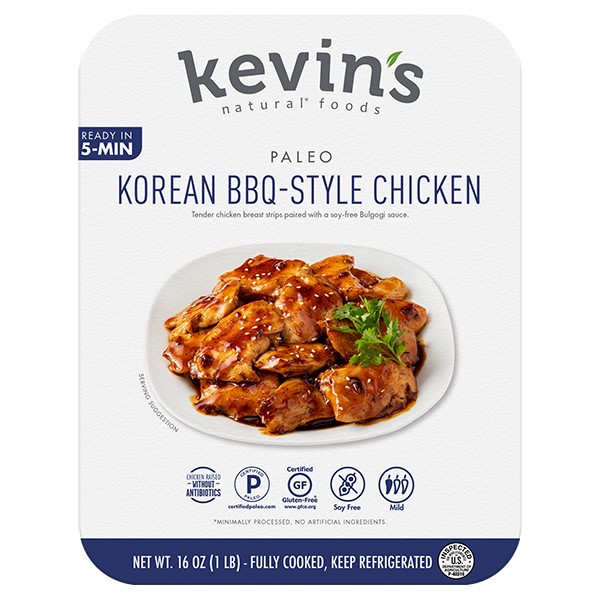 slide 1 of 9, Kevin's Natural Foods Paleo Korean BBQ-Style Chicken 16 oz, 16 oz