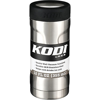 slide 1 of 1, Kodi by H-E-B Stainless Steel Slim Can Insulator, 12 oz