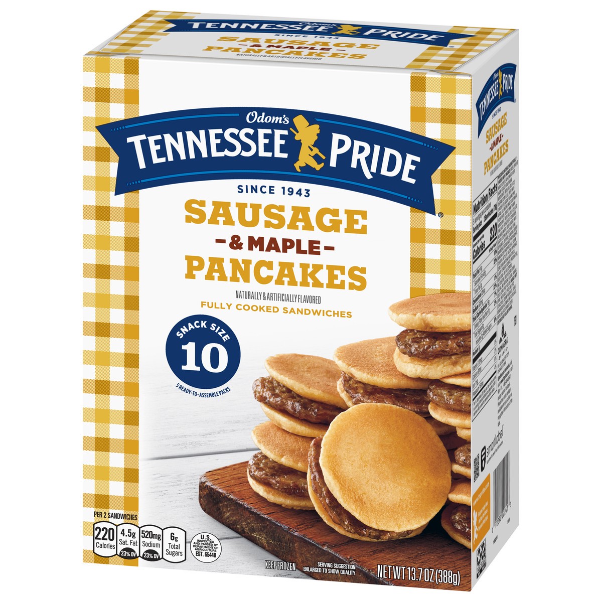 slide 3 of 11, Odom's Tennessee Pride Sausage & Maple Pancakes Snack Size 10 ea, 5 ct