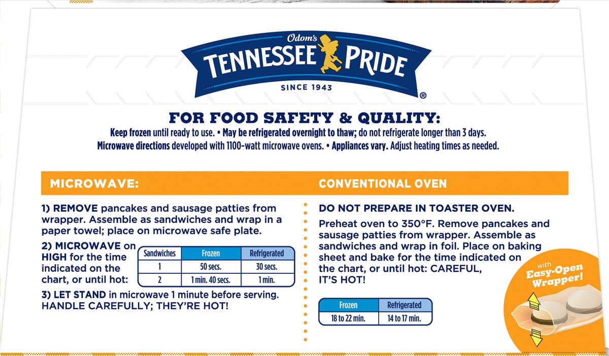 slide 8 of 11, Odom's Tennessee Pride Sausage & Maple Pancakes Snack Size 10 ea, 5 ct