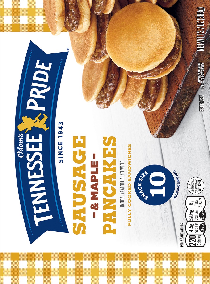 slide 10 of 11, Odom's Tennessee Pride Sausage & Maple Pancakes Snack Size 10 ea, 5 ct