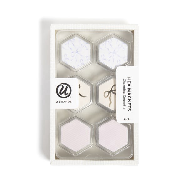 slide 4 of 4, U Brands® Charming Coquette Locker Magnets, 1-3/8"" x 1-1/2"", Multicolor, Set Of 6 Magnets, 1 ct