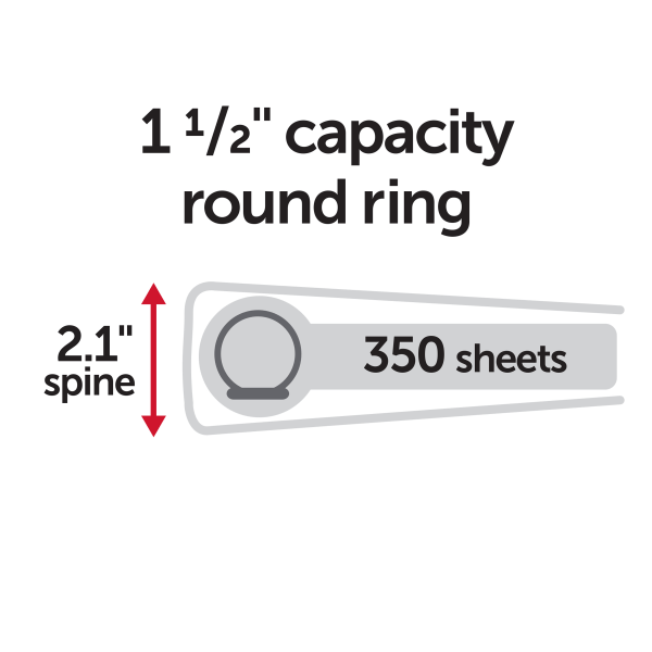 slide 2 of 5, Office Depot® 3-Ring Durable View Binder, 1-1/2"" Round Ring, Berry Plum, 1 ct