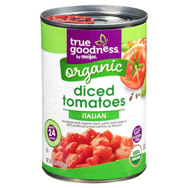 slide 1 of 1, True Goodness Organic Diced Tomatoes Italian, 14.5 oz