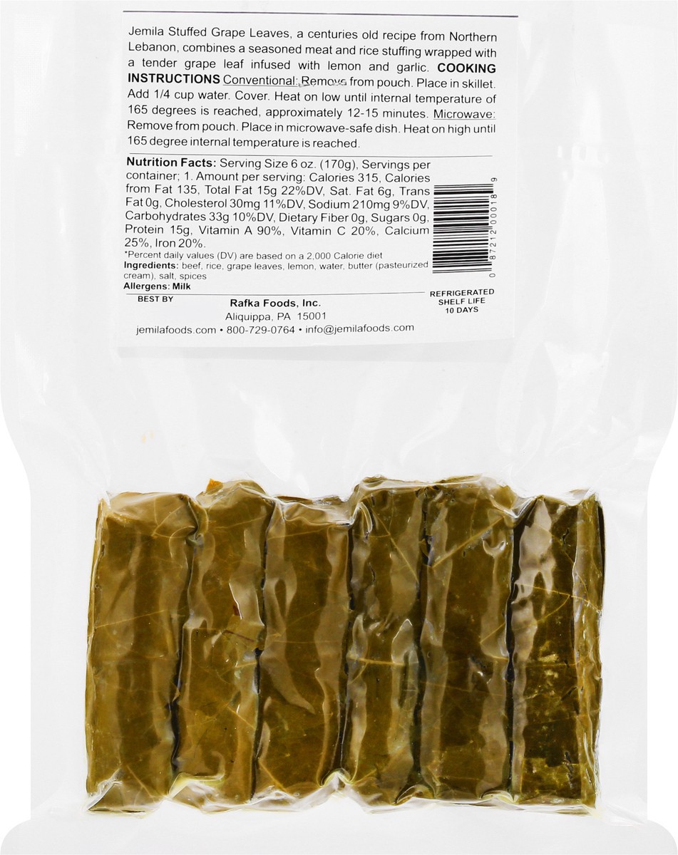 slide 7 of 9, Jemila Stuffed Grape Leaves with Seasoned Beef and Rice 6 oz, 6 oz