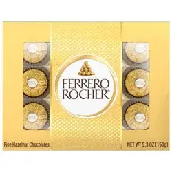 Ferrero Rocher Fine Hazelnut Chocolate Candy - 5.3oz/12ct
