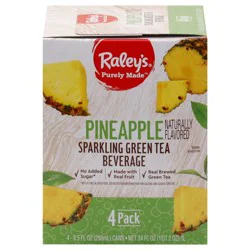 Raley's Purely Made Pineapple Sparkling Green Tea - 4-8.45 oz