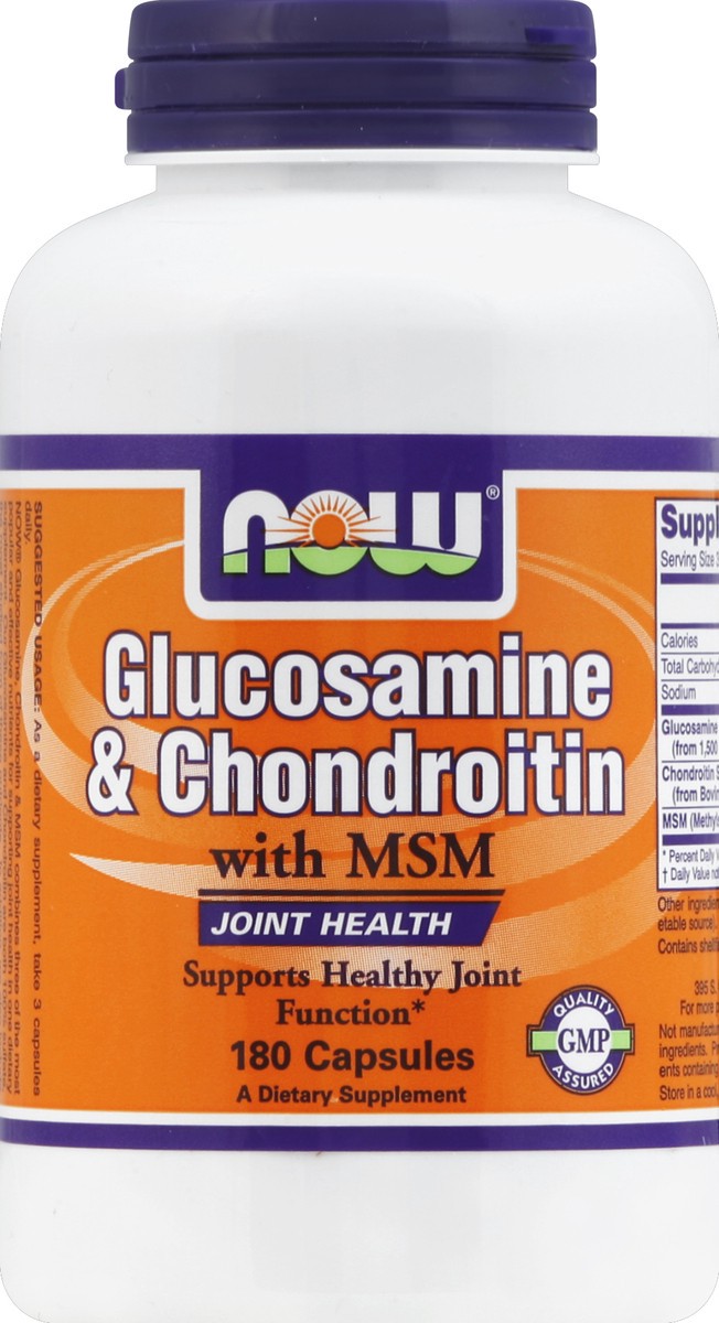 slide 2 of 3, NOW Foods Glucosamine&Chondroitin 180Cap, 180 ct