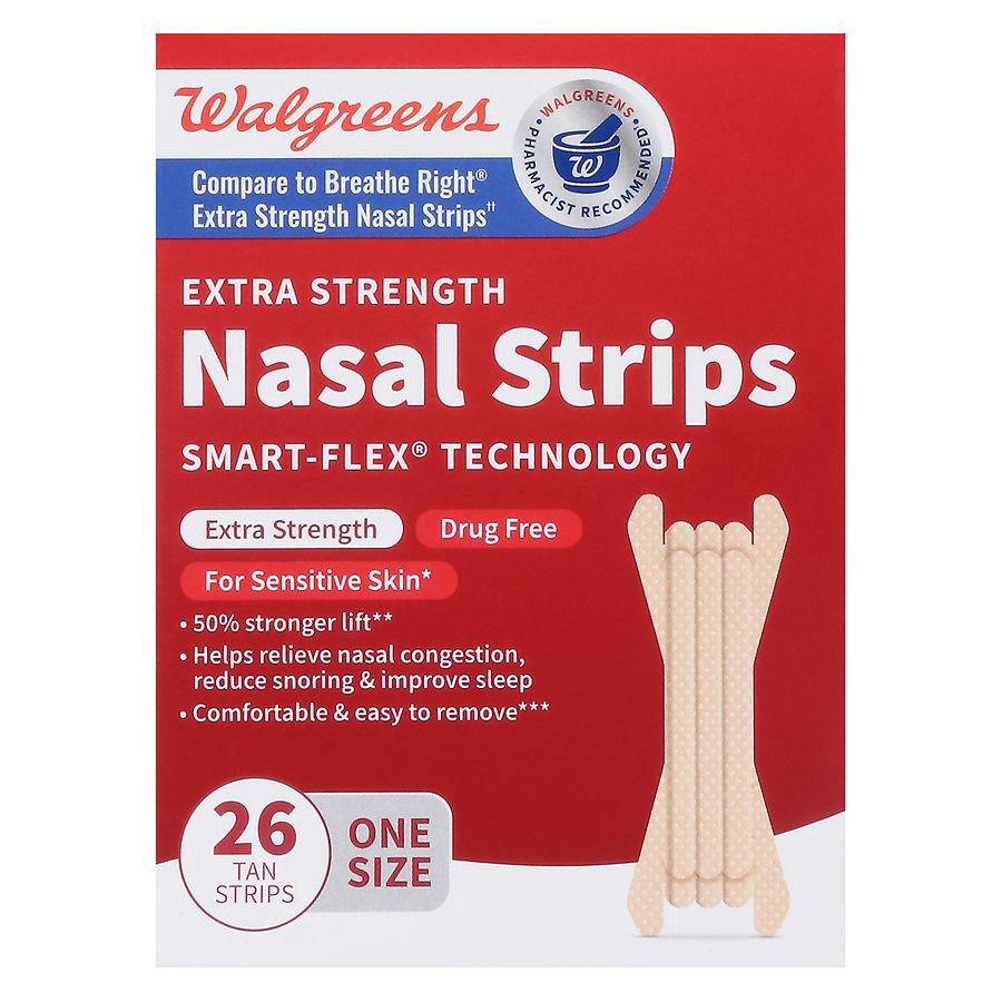 slide 3 of 5, Walgreens Extra Strengh One Size Nasal Strips, 26 ct