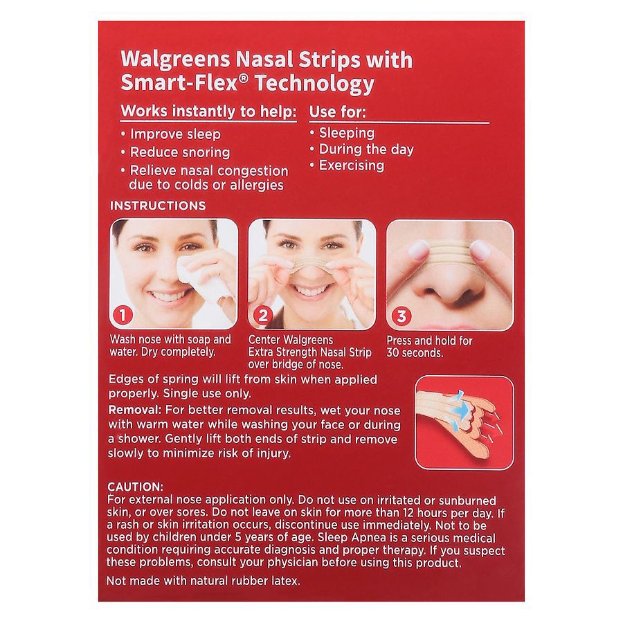 slide 5 of 5, Walgreens Extra Strengh One Size Nasal Strips, 26 ct