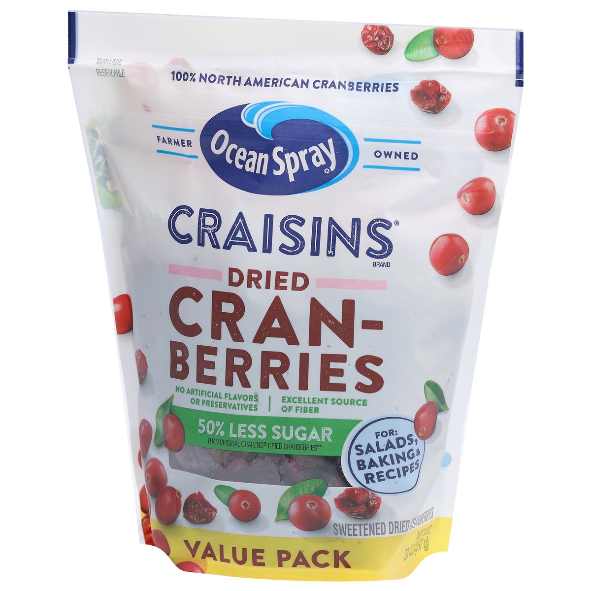 slide 7 of 9, Ocean Spray Craisins 50% Less Sugar Dried Cranberries Value Pack 20 oz, 20 oz
