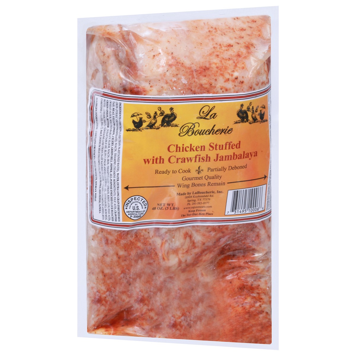 slide 4 of 9, La Boucherie Chicken Stuffed with Crawfish Jambalaya 48 oz, 48 oz