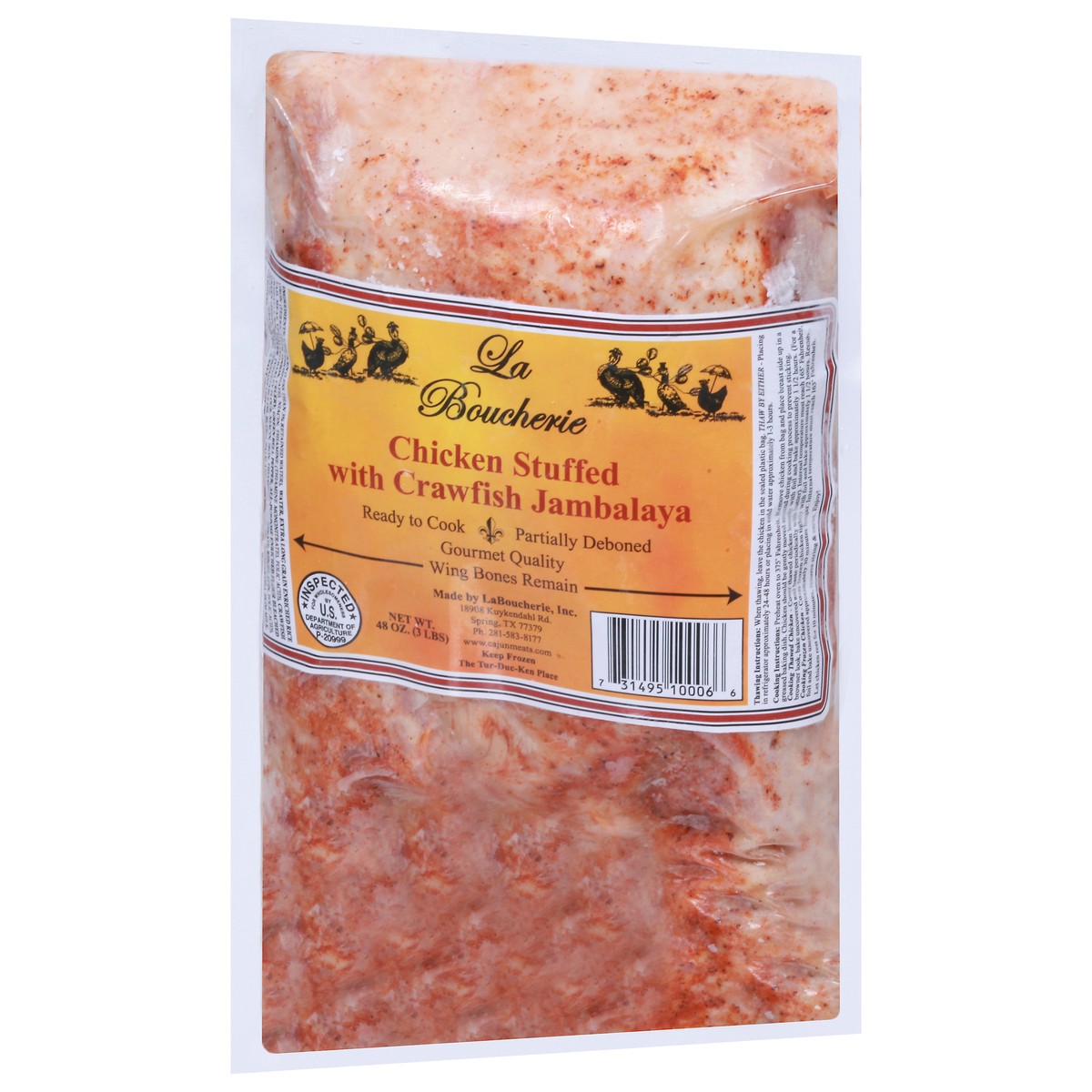 slide 8 of 9, La Boucherie Chicken Stuffed with Crawfish Jambalaya 48 oz, 48 oz