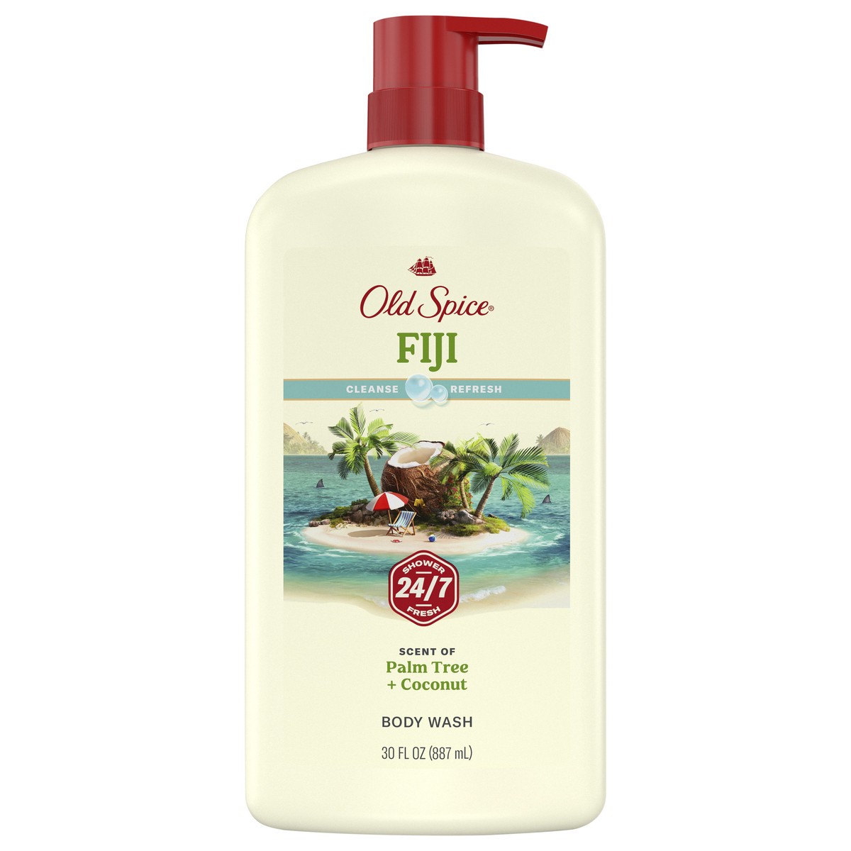 slide 1 of 3, Old Spice Men's Body Wash Fiji with Palm Tree, 30 oz, 30 fl oz
