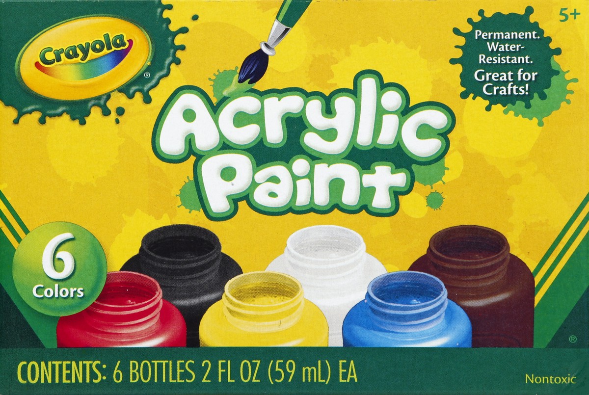 slide 1 of 5, Crayola Acrylic Paint Set, 6 ct; 2 oz