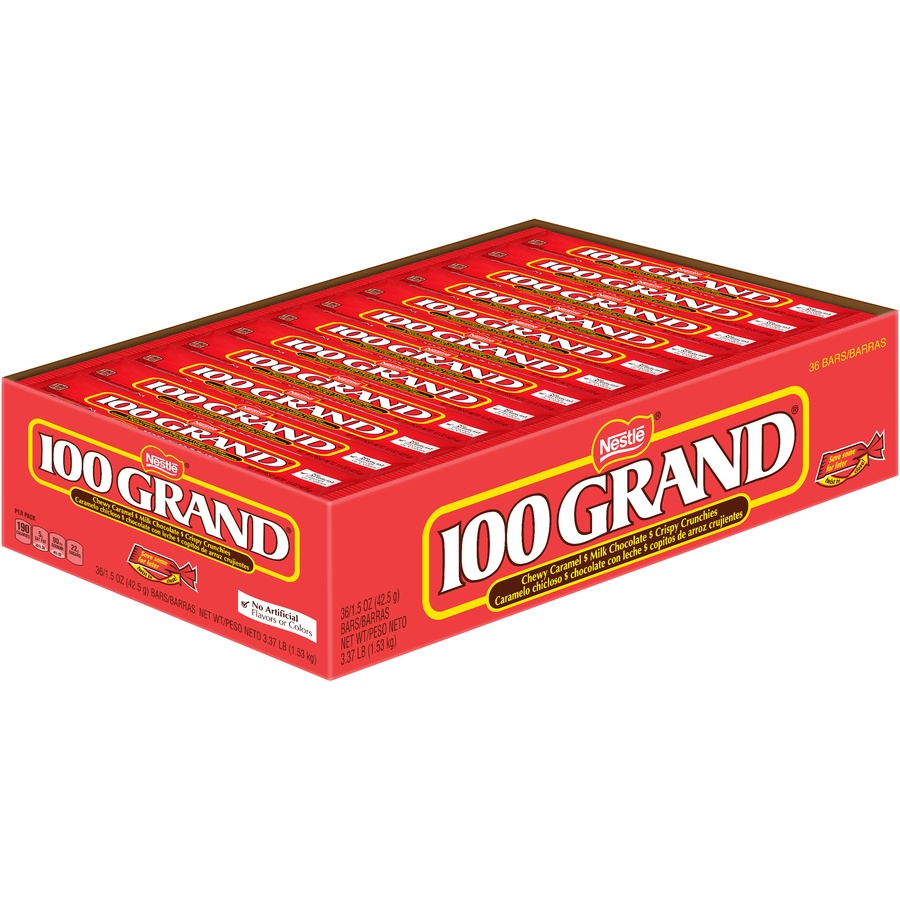slide 3 of 8, 100 Grand 100 Grand Candy Bars 36 Ct, 1.5 oz