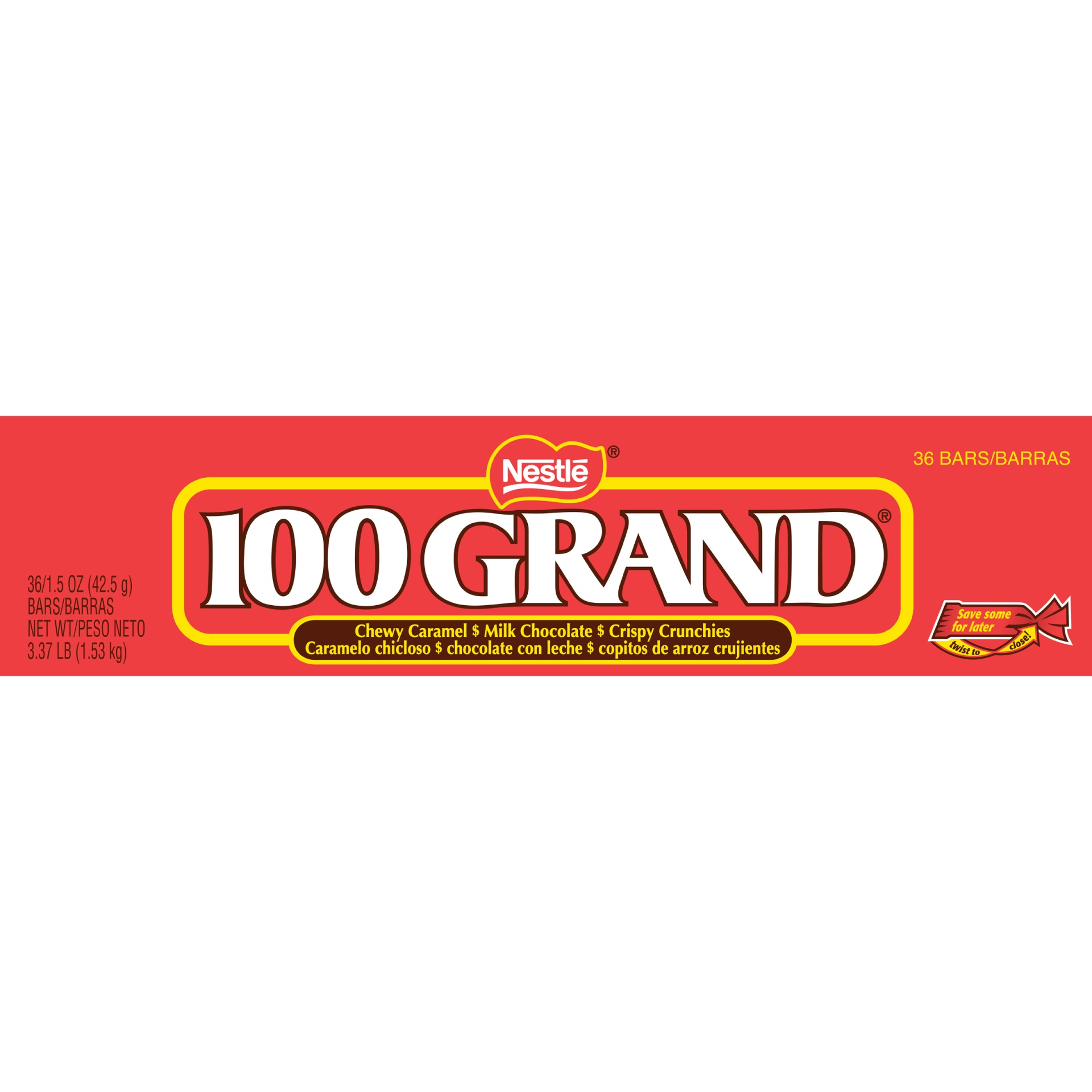slide 4 of 8, 100 Grand 100 Grand Candy Bars 36 Ct, 1.5 oz
