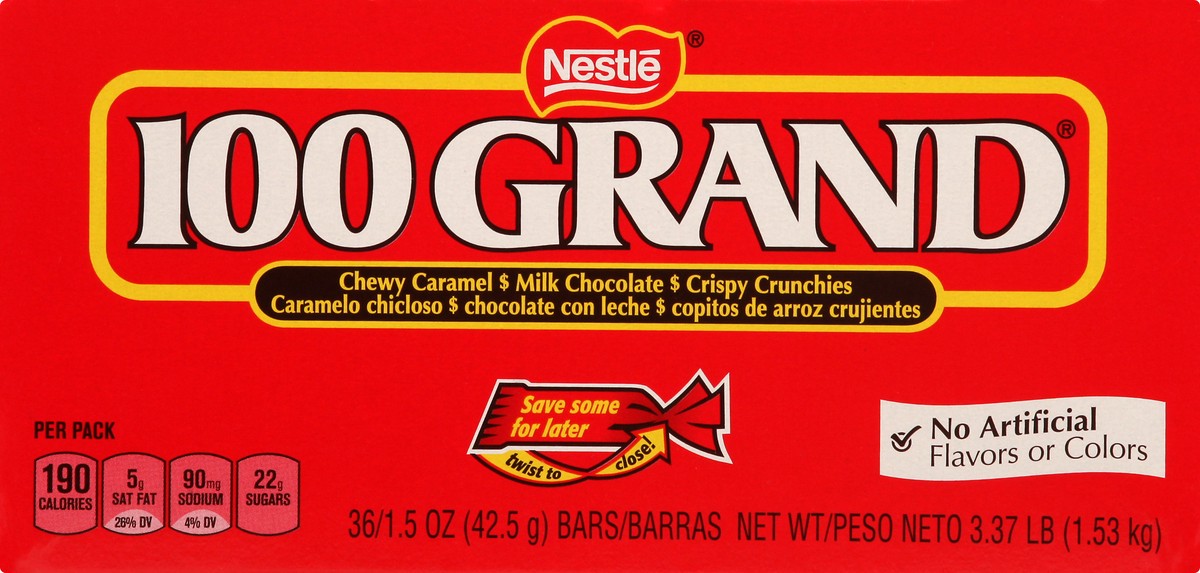 slide 10 of 13, 100 Grand Chocolate Bar 1.5 oz, 1.5 oz