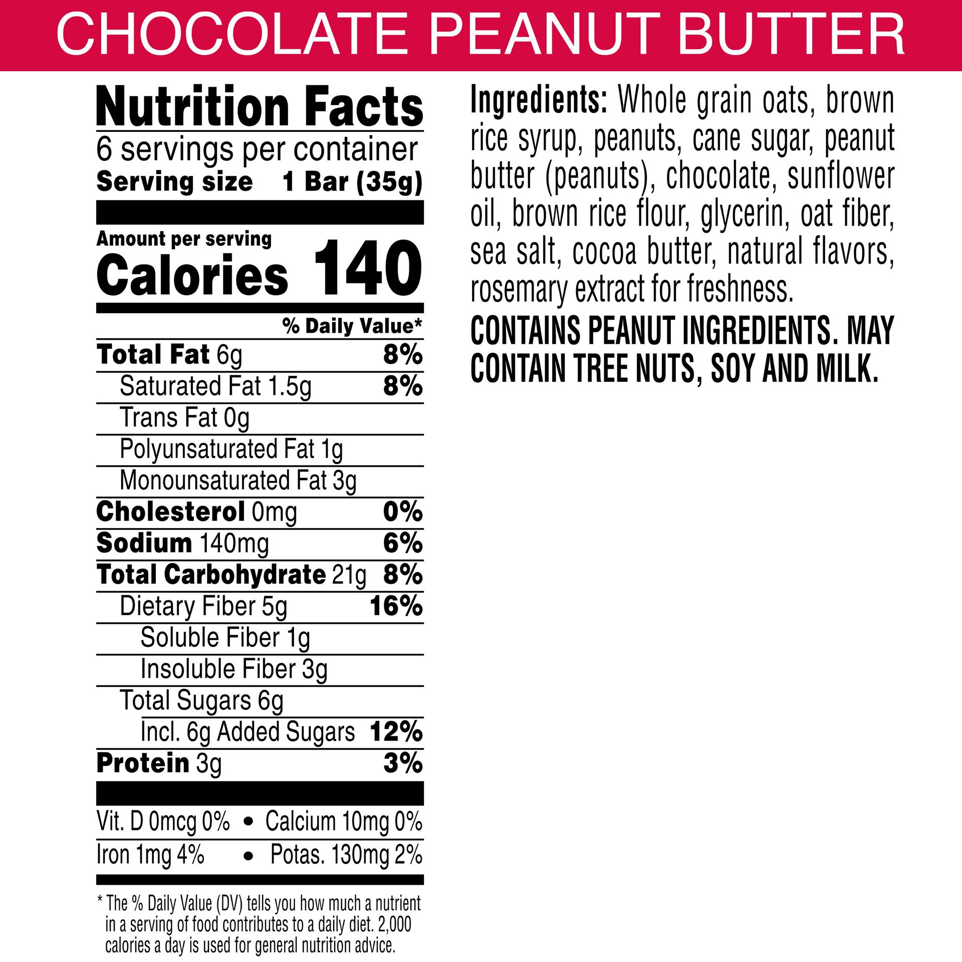 slide 3 of 5, Kashi Chewy Granola Bars, Chocolate Peanut Butter, 7.4 oz, 6 Count, 7.4 oz