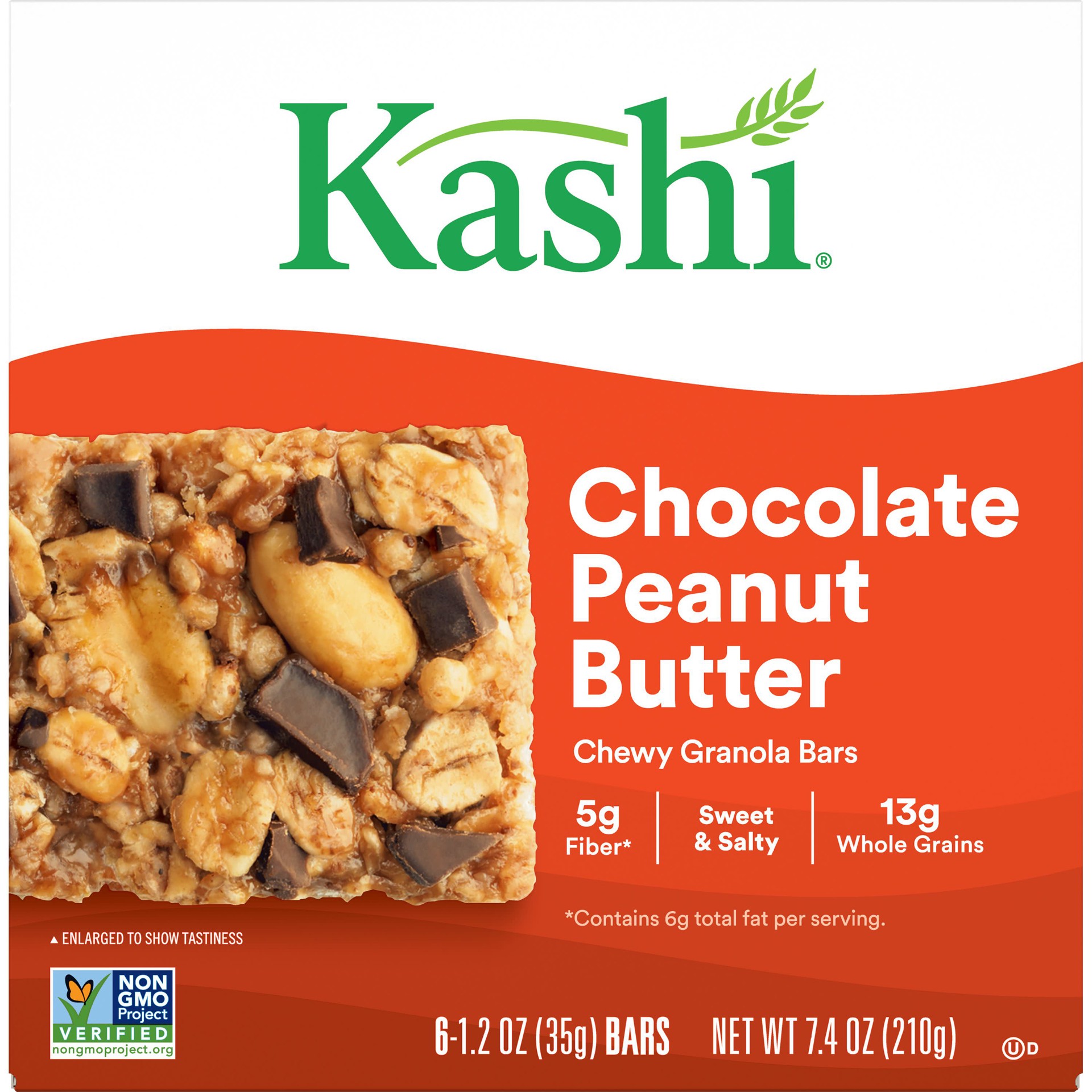 slide 1 of 5, Kashi Chewy Granola Bars, Chocolate Peanut Butter, 7.4 oz, 6 Count, 7.4 oz