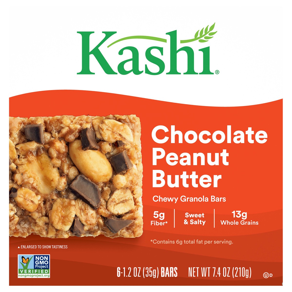 slide 1 of 5, Kashi Chewy Granola Bars, Chocolate Peanut Butter, 7.4 oz, 6 Count, 7.4 oz