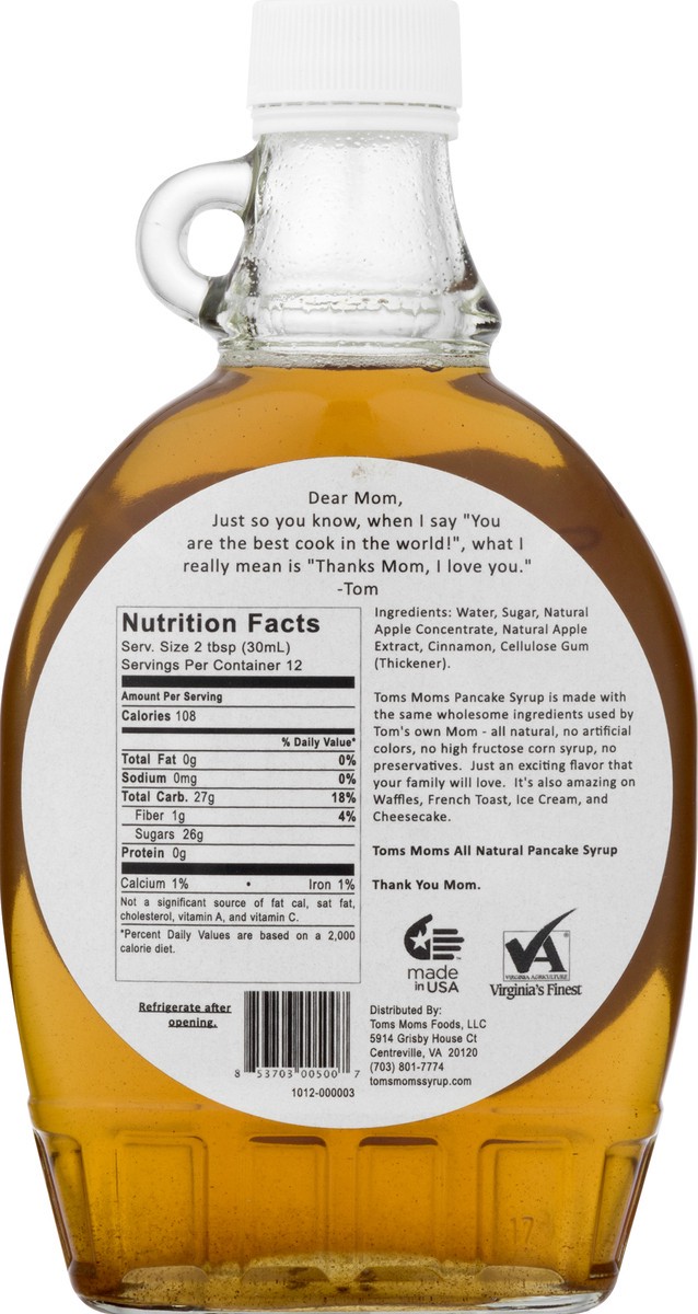 slide 2 of 11, Tom's Mom's Apple Harvest All Natural Pancake Syrup 12.0 oz, 12 oz