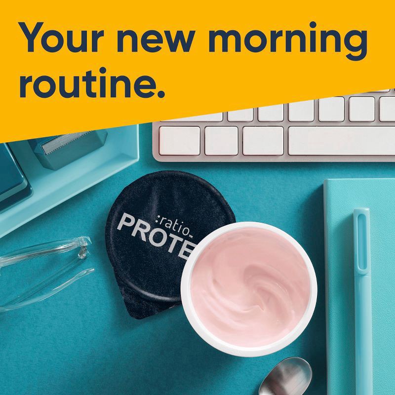 slide 6 of 7, :ratio Protein Strawberry Greek Yogurt - 21.2oz/4pk, 4 ct; 21.2 oz