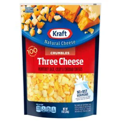 Kraft Three Cheese Cheese Crumbles, 8 oz Bag
