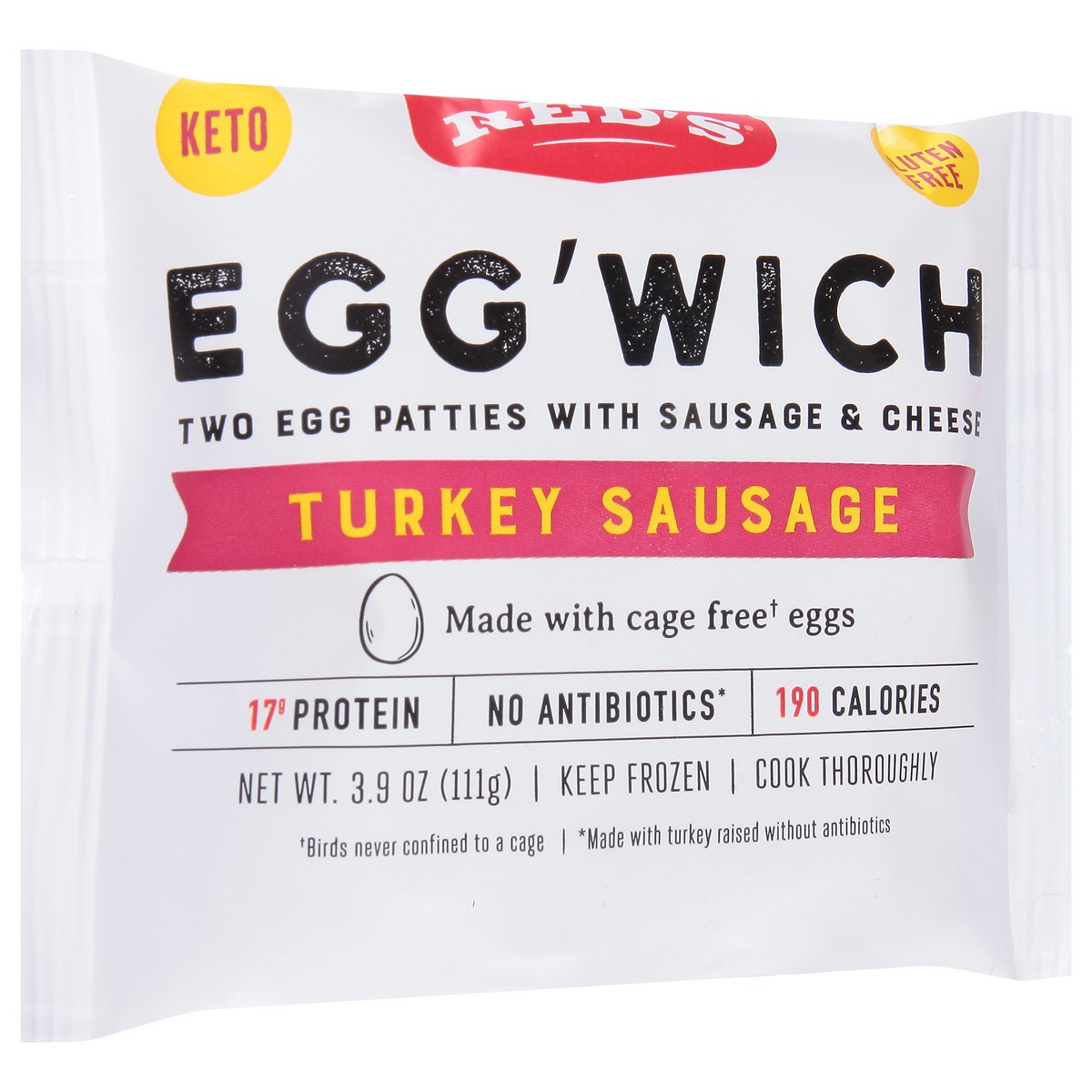 slide 4 of 9, Red's Turkey Sausage Egg'Wich 3.9 oz, 3.9 oz