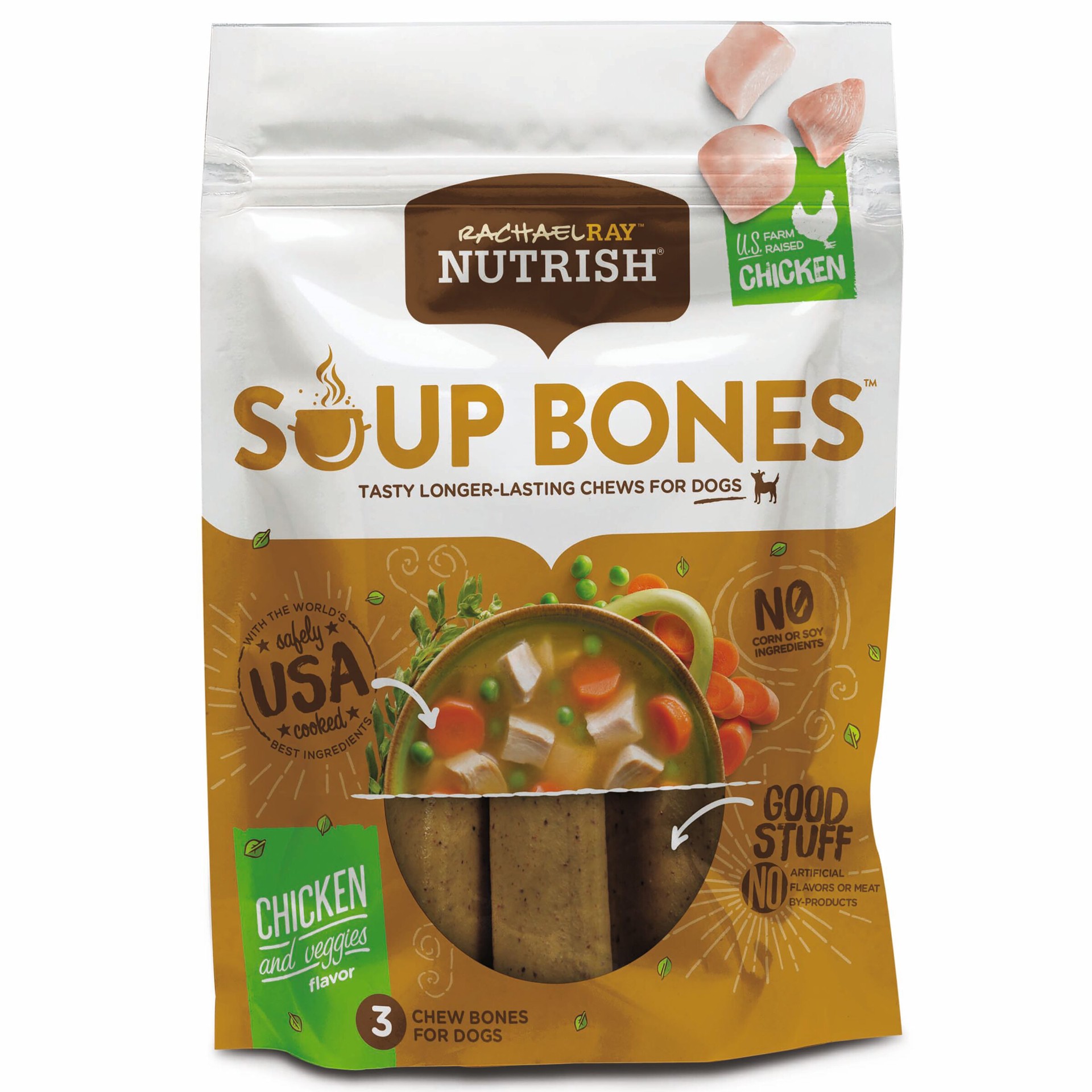 slide 1 of 9, Rachael Ray Nutrish Chicken & Vegetable Soup Bones Halloween Dental Dog Treats - 6.3oz, 6.3 oz