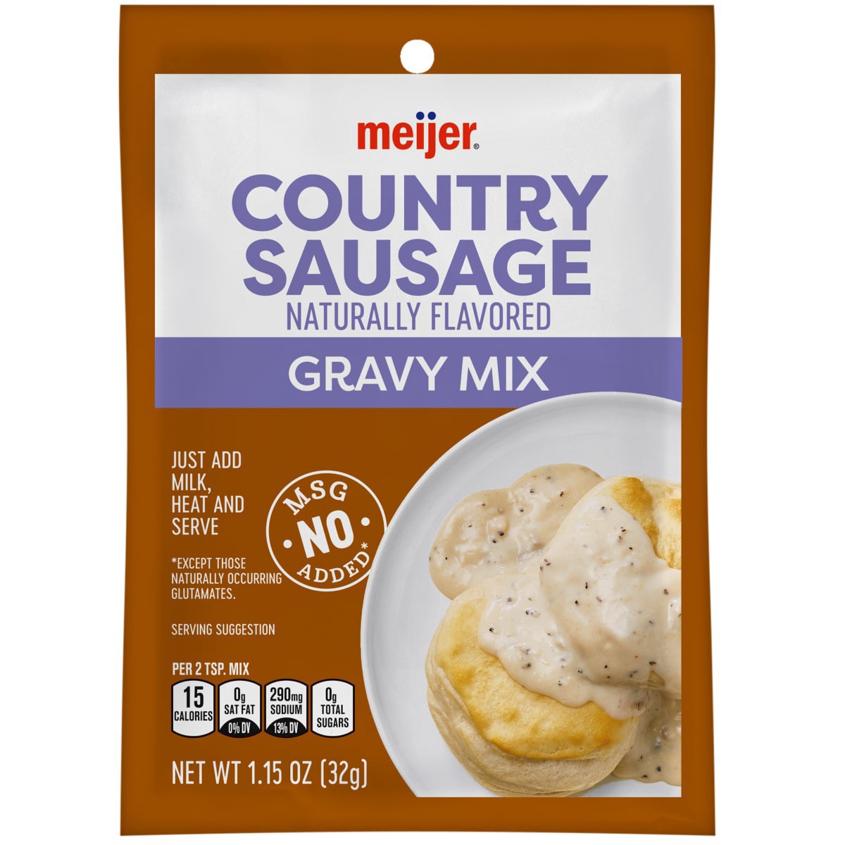 slide 1 of 5, Meijer Sausage Country Gravy Mix, 1.15 oz