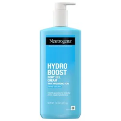 Neutrogena Hydro Boost Body Moisturizing Gel Cream with Hyaluronic Acid, Non-Greasy & Fast Absorbing, Lightweight Hydrating Body Lotion for Normal to Dry Skin, Paraben- & Dye-Free, 16 oz
