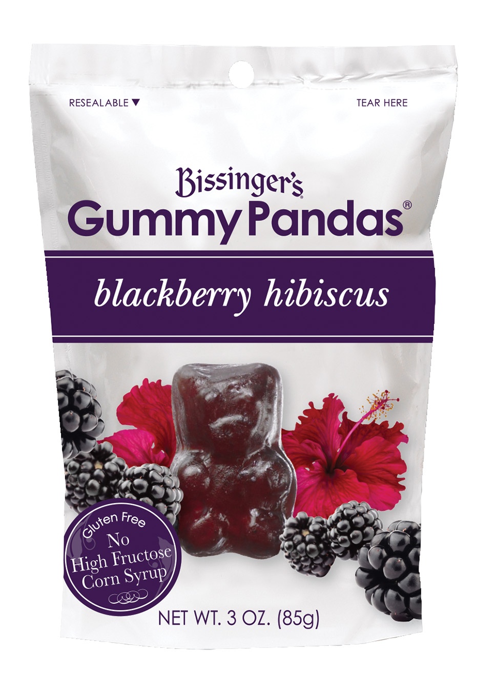 slide 1 of 1, Bissinger's Blackberry Hibiscus Gummy Panda, 3 oz