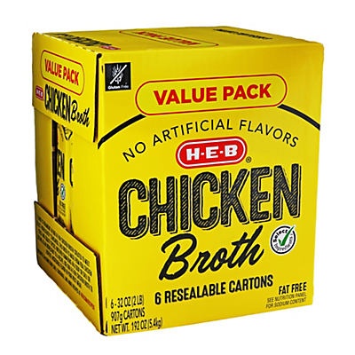 slide 1 of 1, H-E-B Select Ingredients Chicken Broth Club Pack, 6 ct