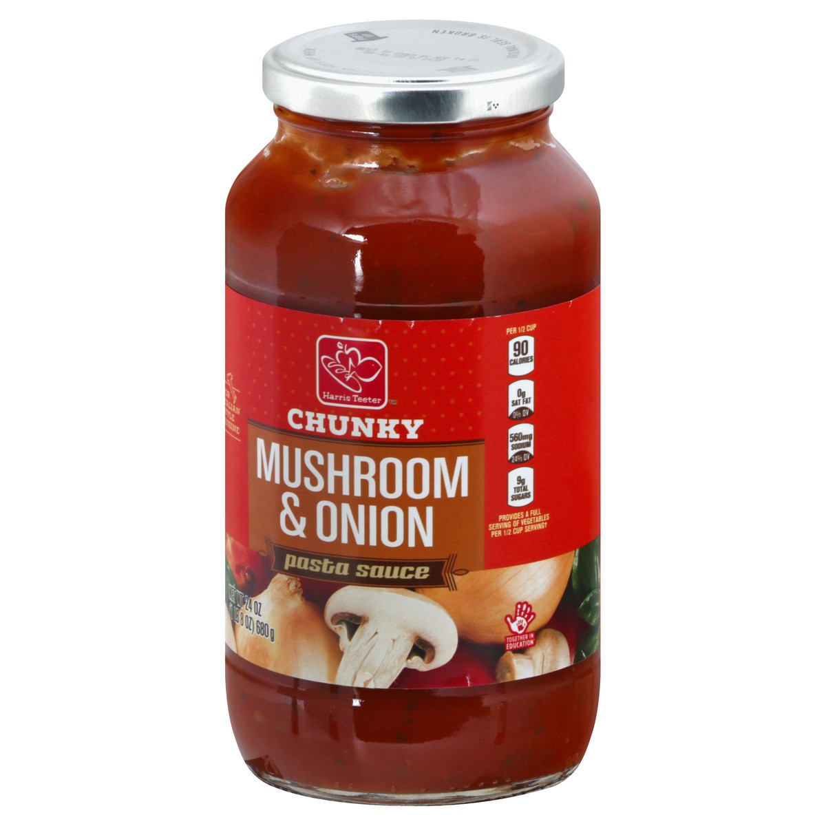 slide 3 of 10, Harris Teeter Pasta Sauce - Chunky Mushroom and Onion, 24 oz