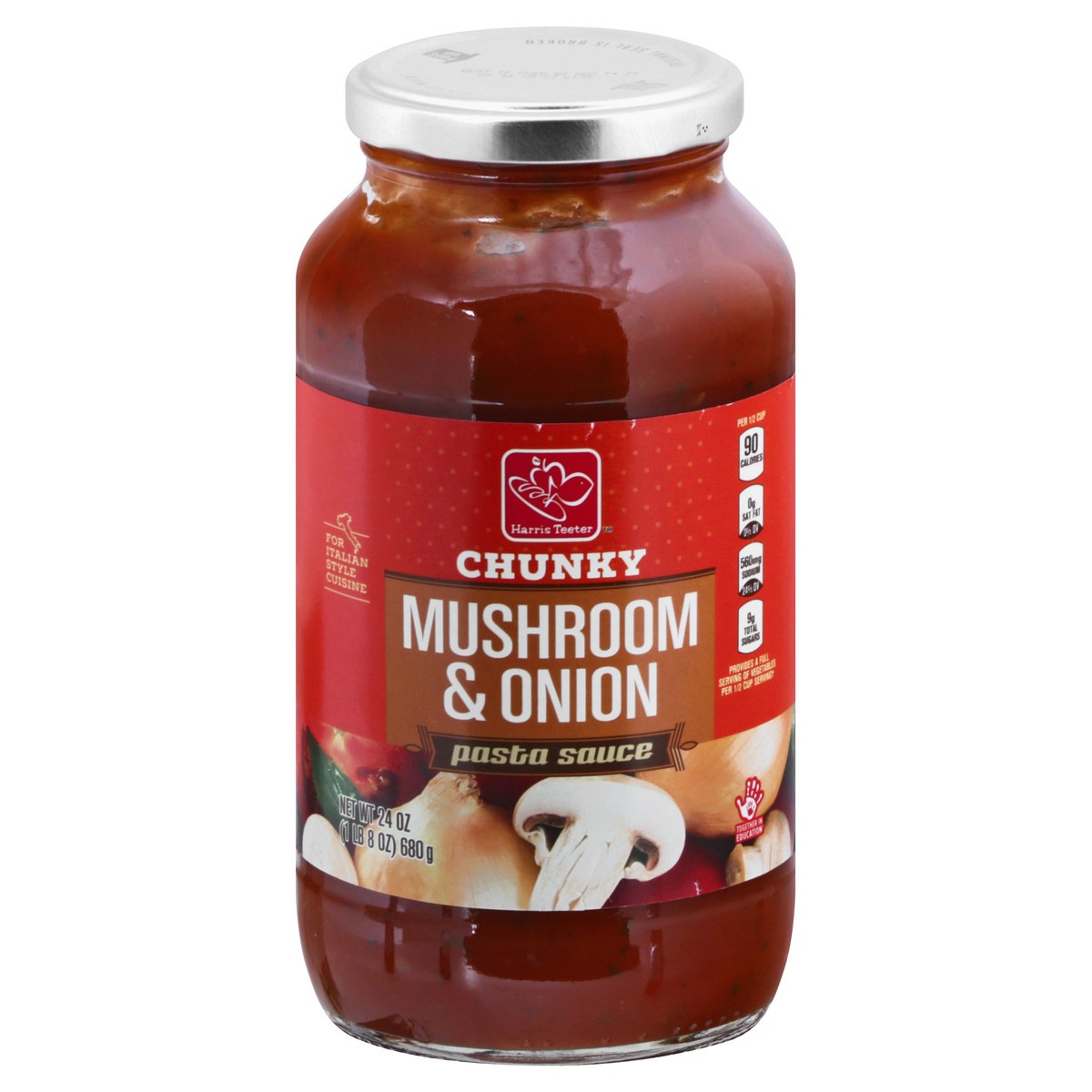 slide 1 of 10, Harris Teeter Pasta Sauce - Chunky Mushroom and Onion, 24 oz