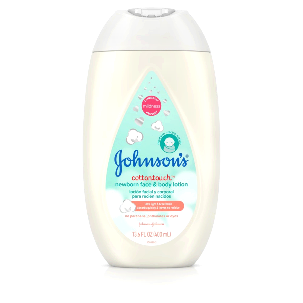 slide 1 of 6, Johnson's Cotton Touch Newborn Face And Body Lotion, 13.6 fl oz