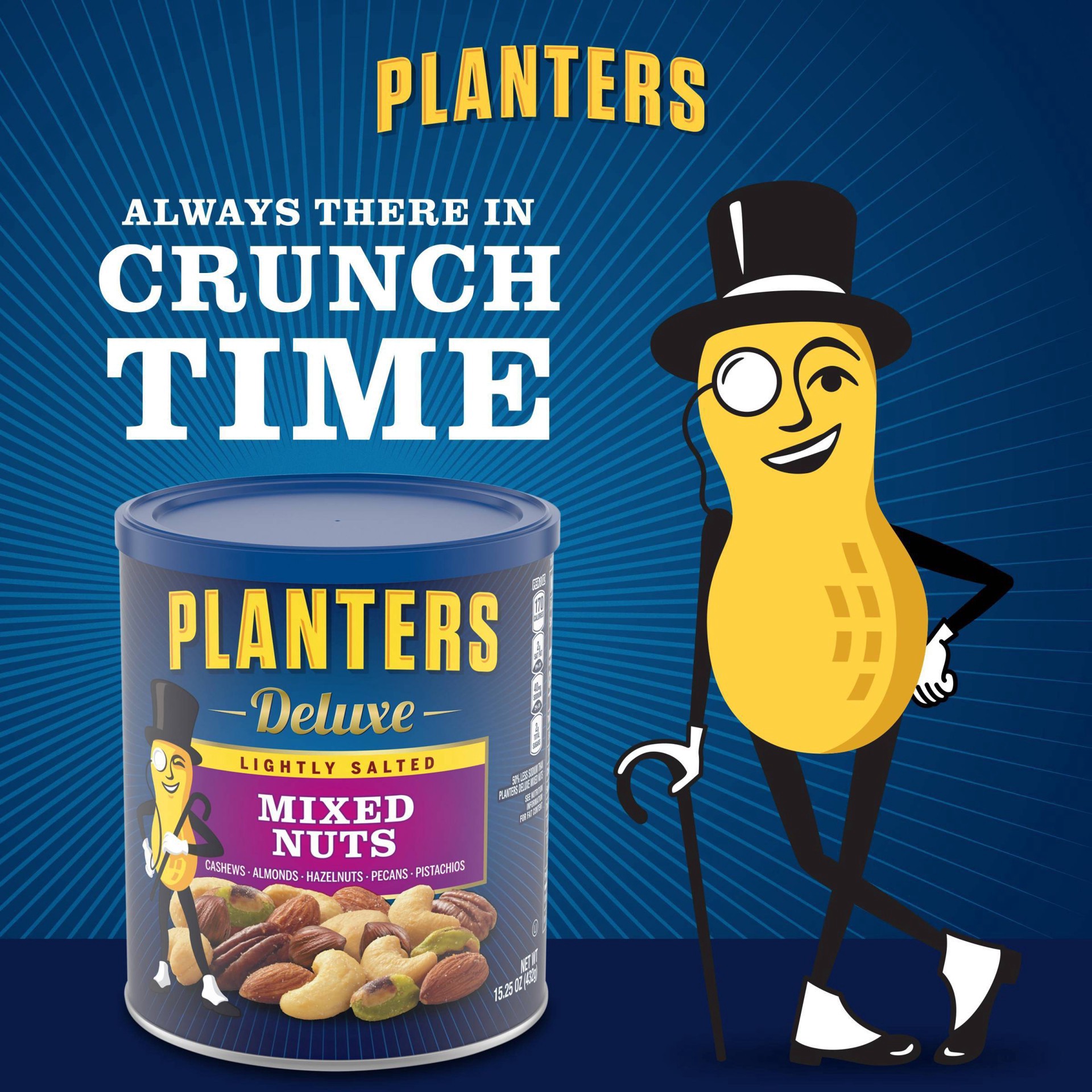 Planters Deluxe Lightly Salted Mixed Nuts with Cashews, Almonds