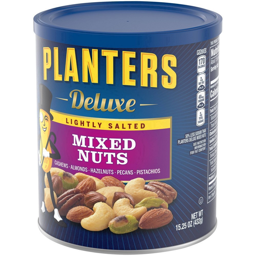 slide 28 of 46, Planters Deluxe Lightly Salted Mixed Nuts 15.25 oz, 15.25 oz