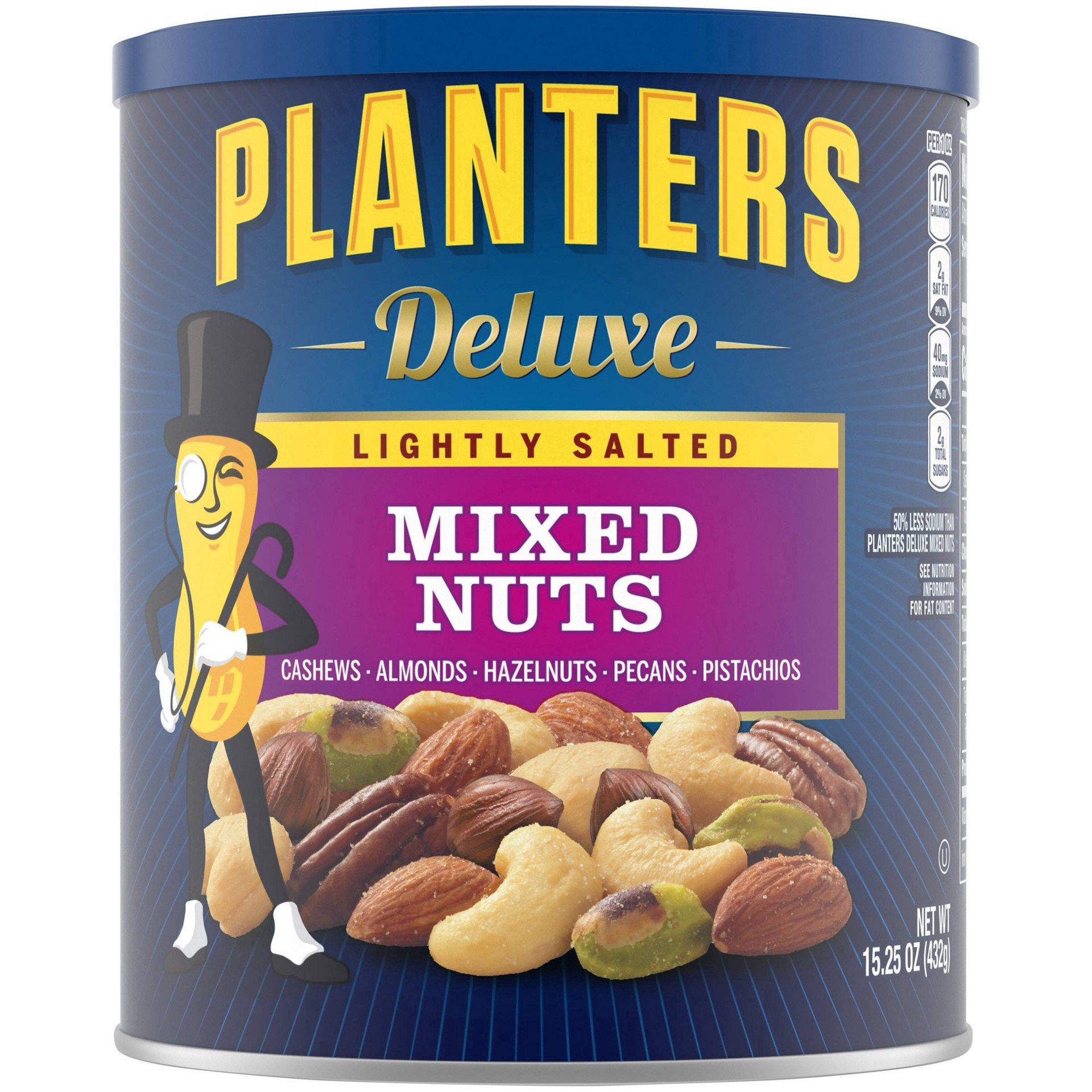 slide 18 of 46, Planters Deluxe Lightly Salted Mixed Nuts 15.25 oz, 15.25 oz