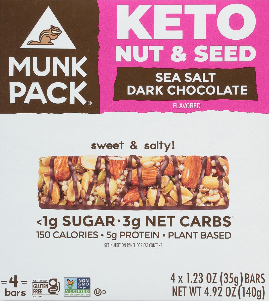 slide 9 of 11, Munk Pack Keto Sea Salt Dark Chocolate Nut & Seed Bar, 4.92 oz