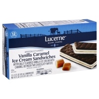 slide 1 of 9, Lucerne Dairy Farms Ice Cream Sandwiches Vanilla Caramel, 12 ct; 3.5 fl oz