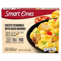 Smart Ones Cheesy Scramble with Hash Browns Frozen Meal, 6.49 oz Box